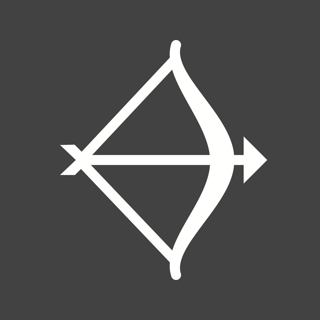Archery Glyph Inverted Icon - IconBunny