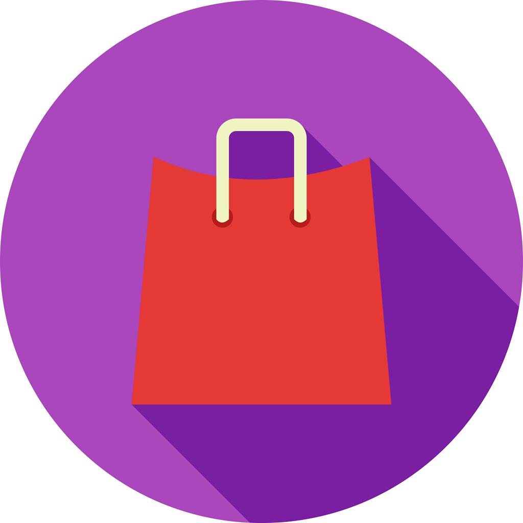Shopping Bags Flat Shadowed Icon