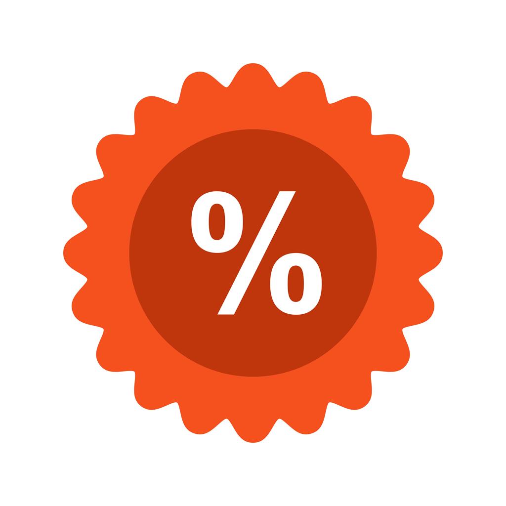 Percentage Flat Multicolor Icon