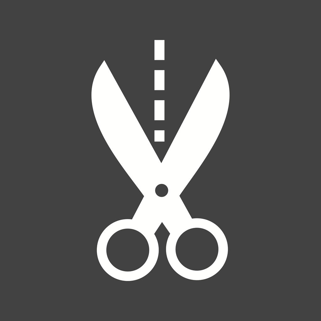 Cut Glyph Inverted Icon