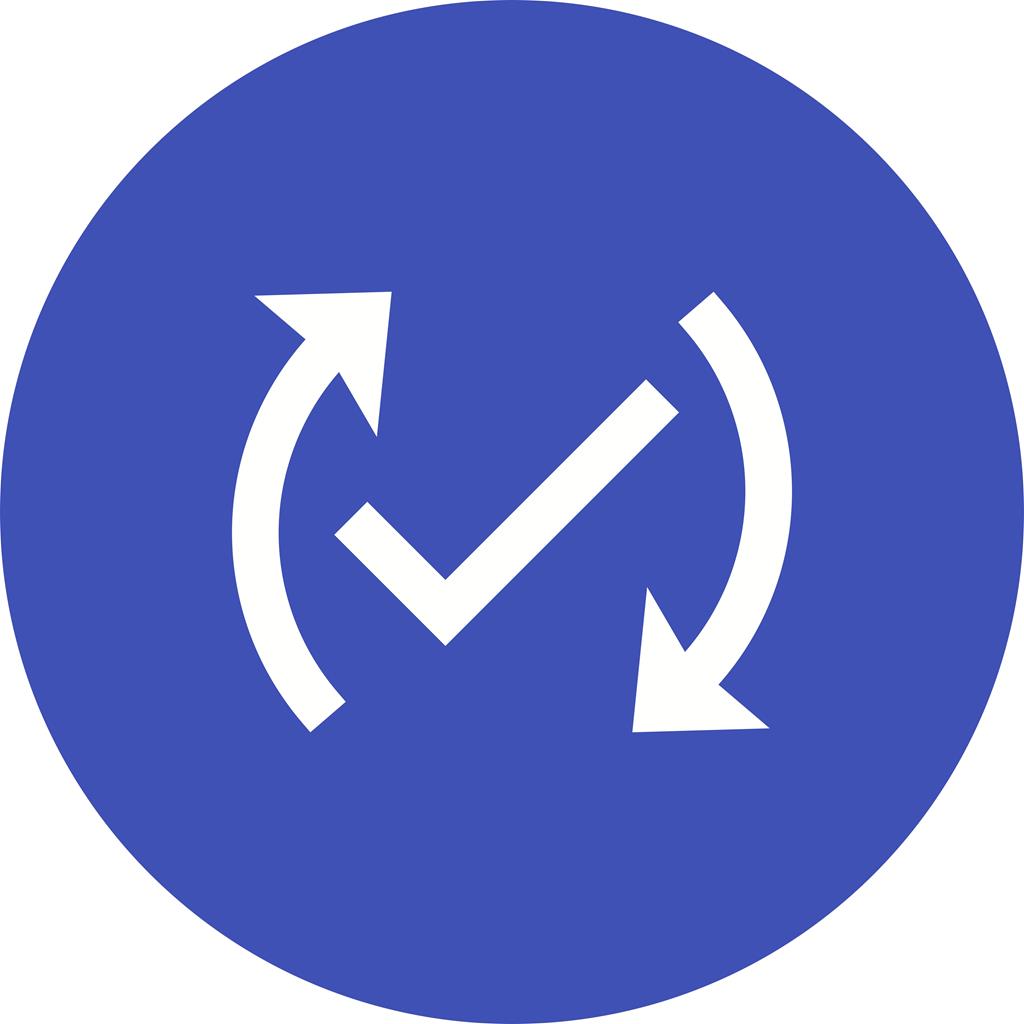 Total Quality Management Flat Round Icon