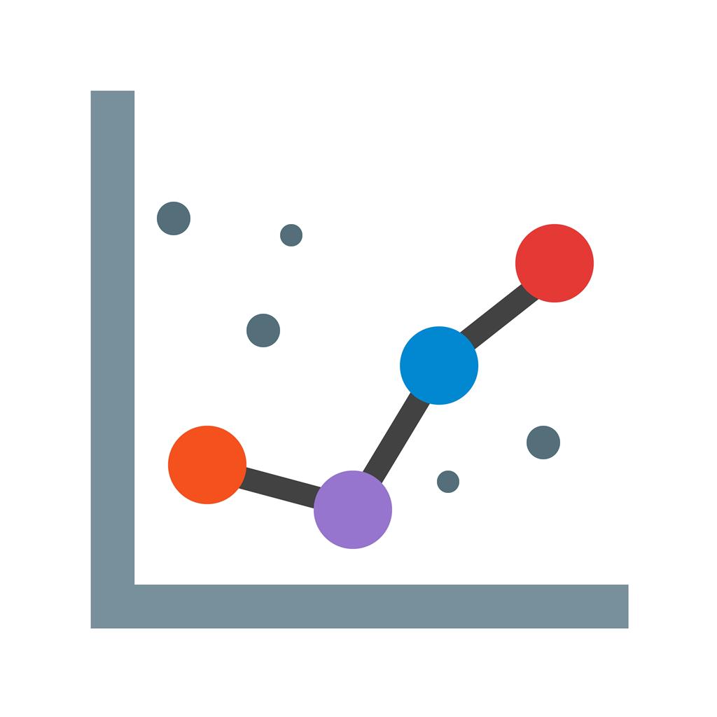Dotted Graphs Flat Multicolor Icon