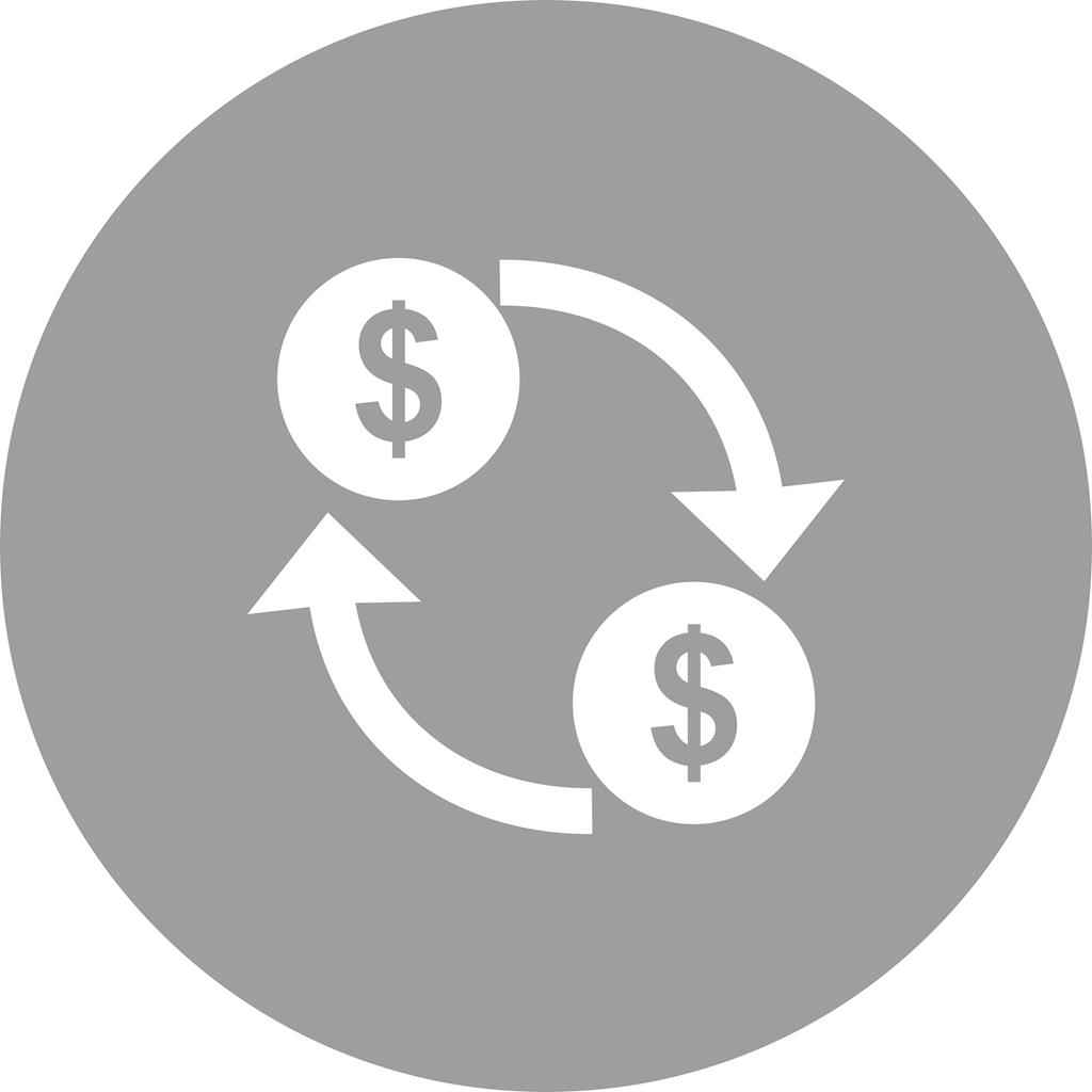 Move Currency Flat Round Icon