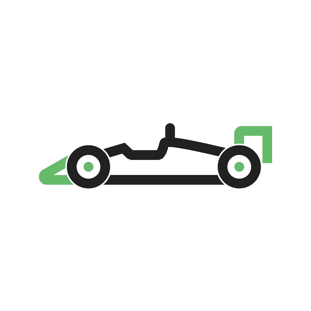 Sports Car Line Green Black Icon - IconBunny