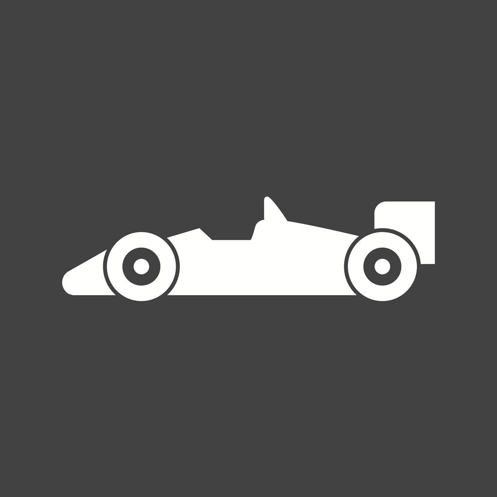 Sports Car Glyph Inverted Icon - IconBunny