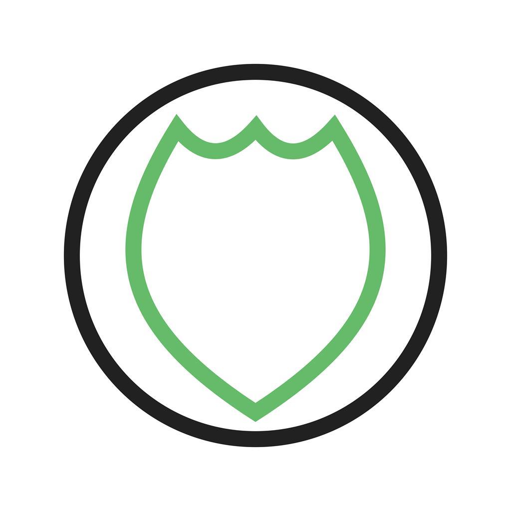 Police Badge II Line Green Black Icon