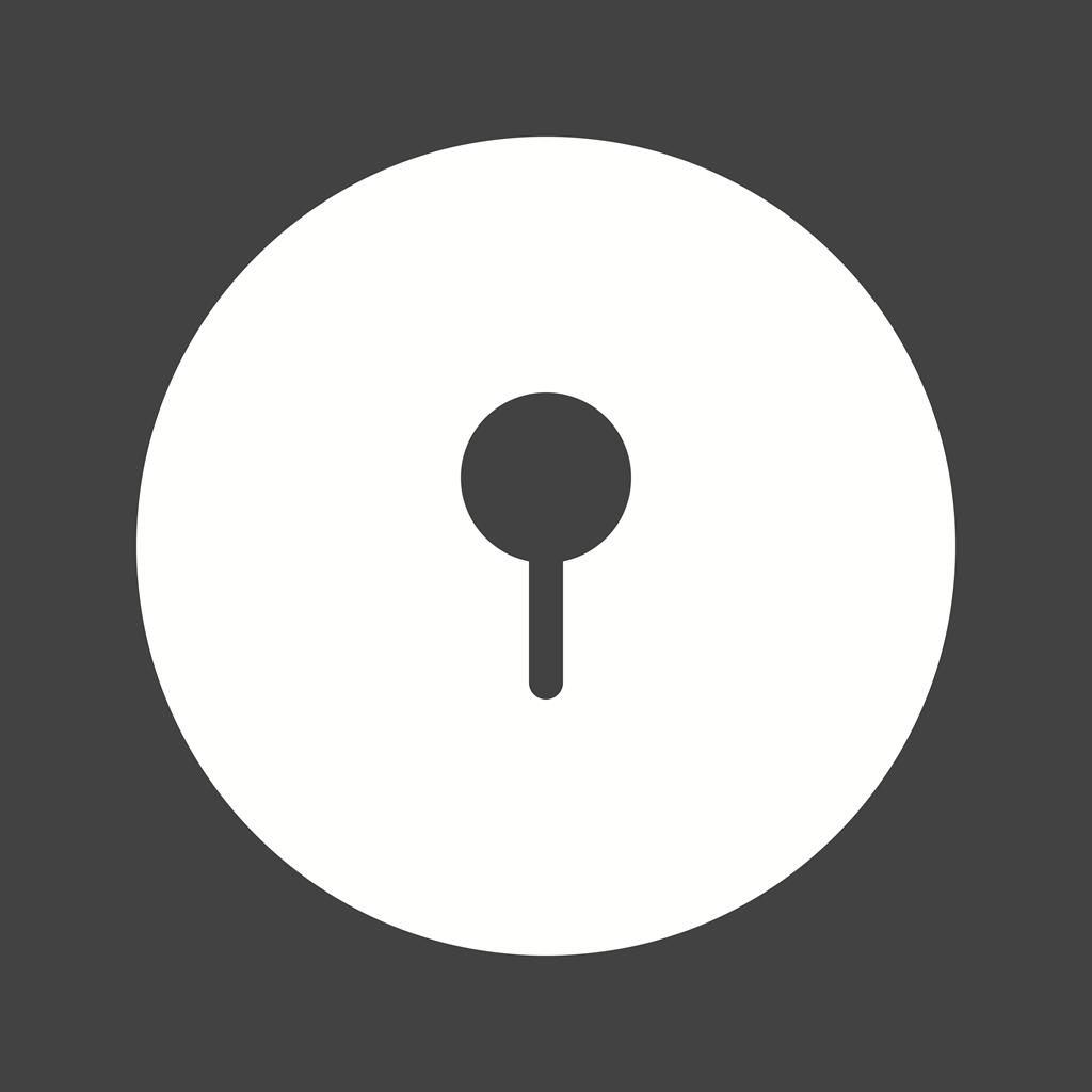 Keyhole Glyph Inverted Icon