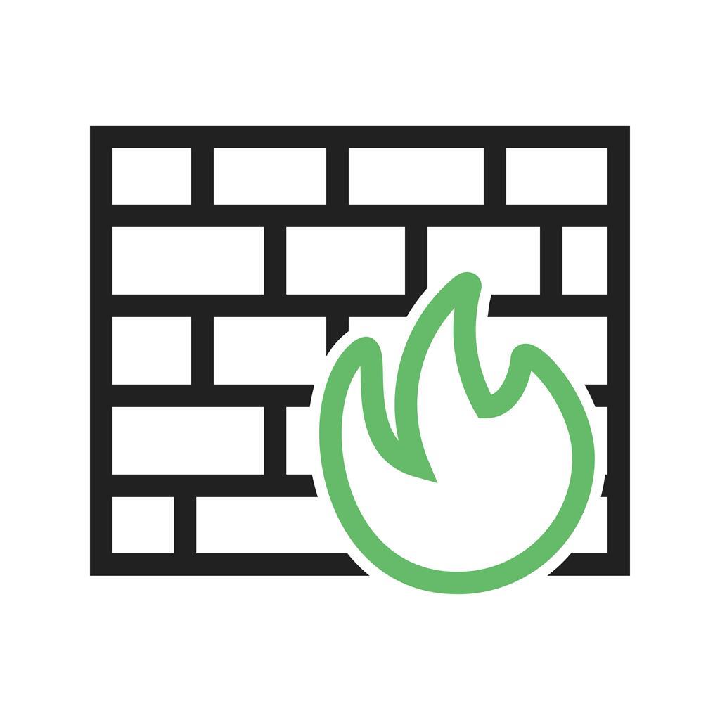 Firewall Line Green Black Icon