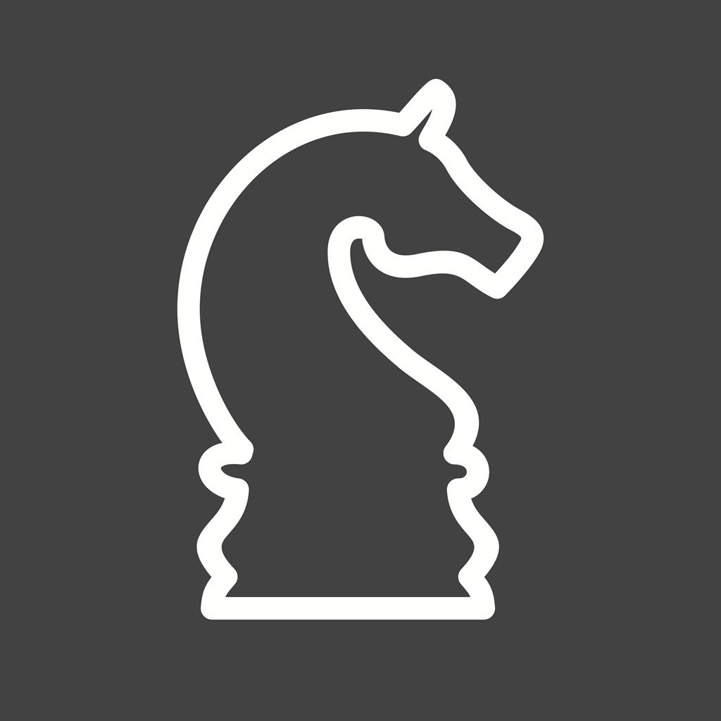 Chess II Line Inverted Icon - IconBunny
