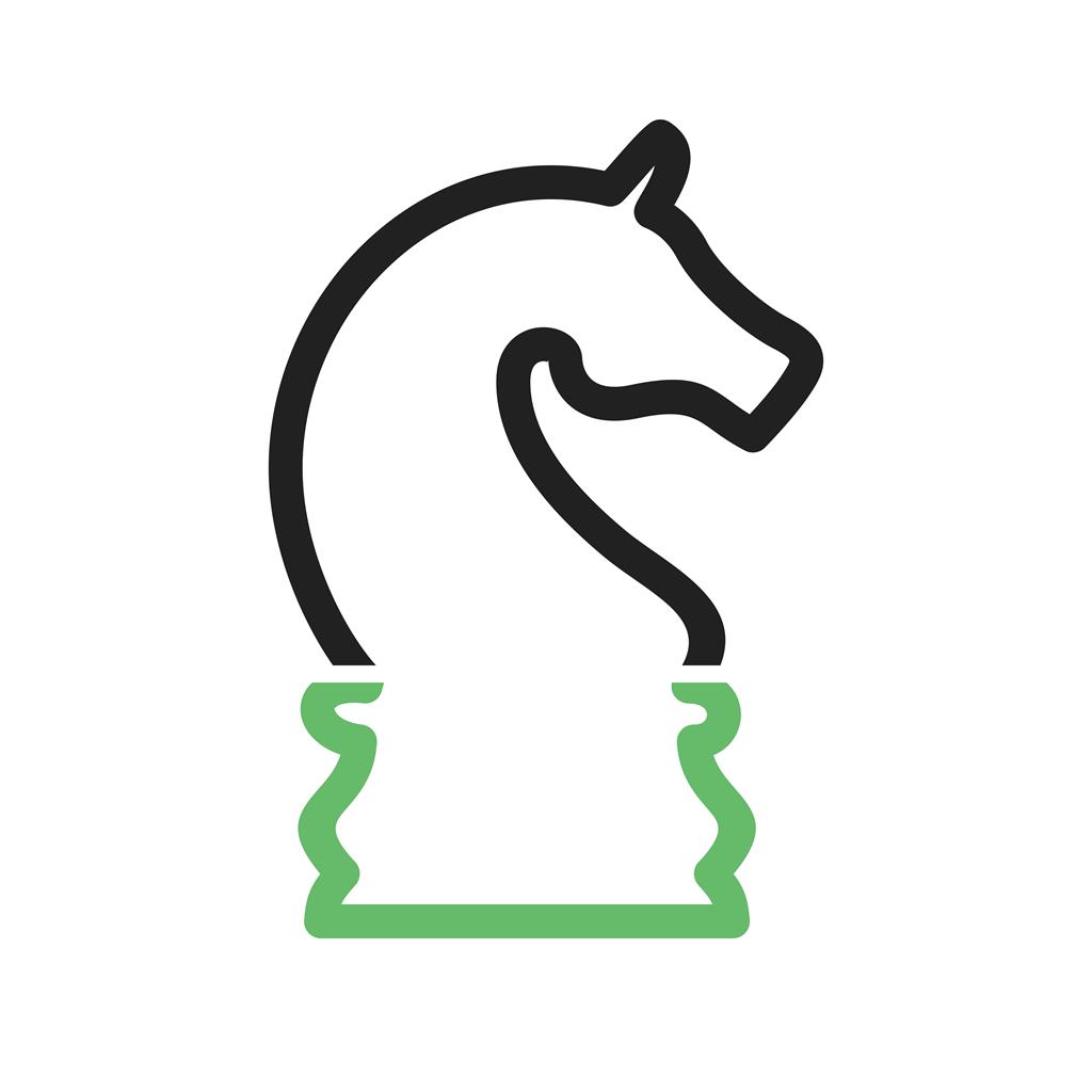 Chess II Line Green Black Icon - IconBunny