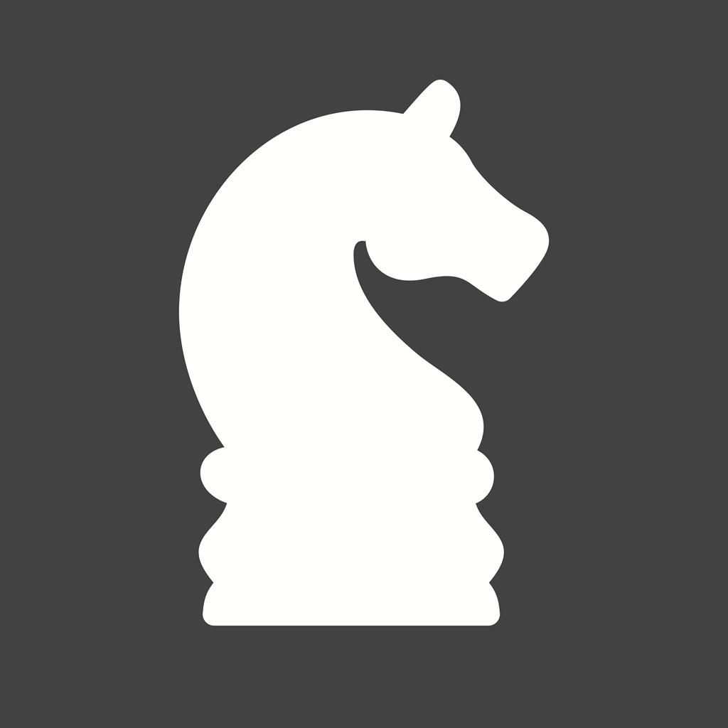 Chess II Glyph Inverted Icon - IconBunny