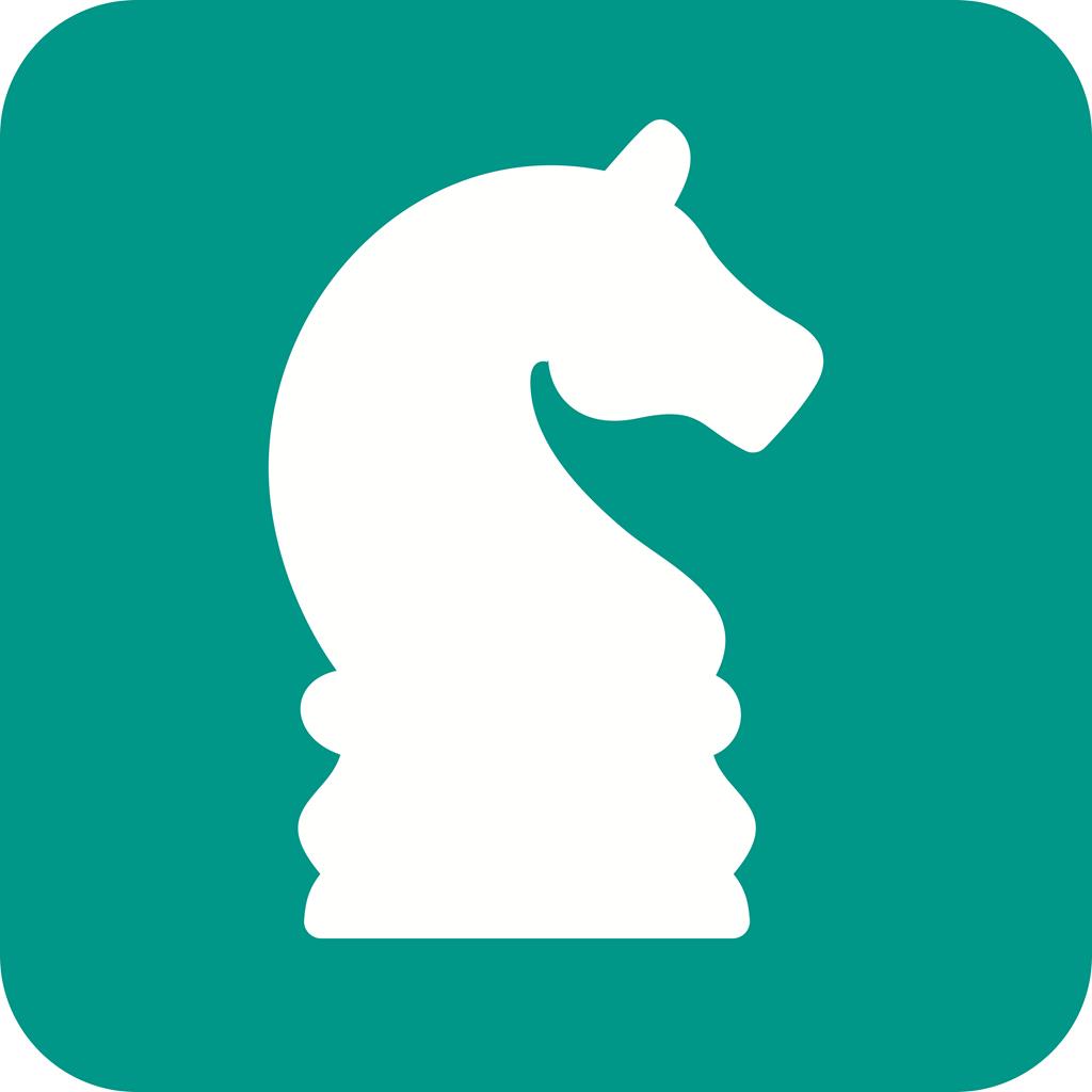 Chess II Flat Round Corner Icon - IconBunny