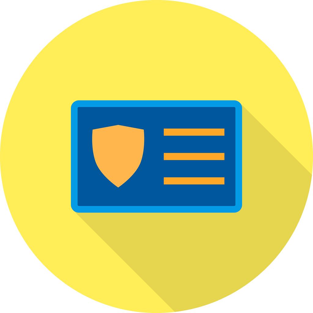 Protected Card Flat Shadowed Icon