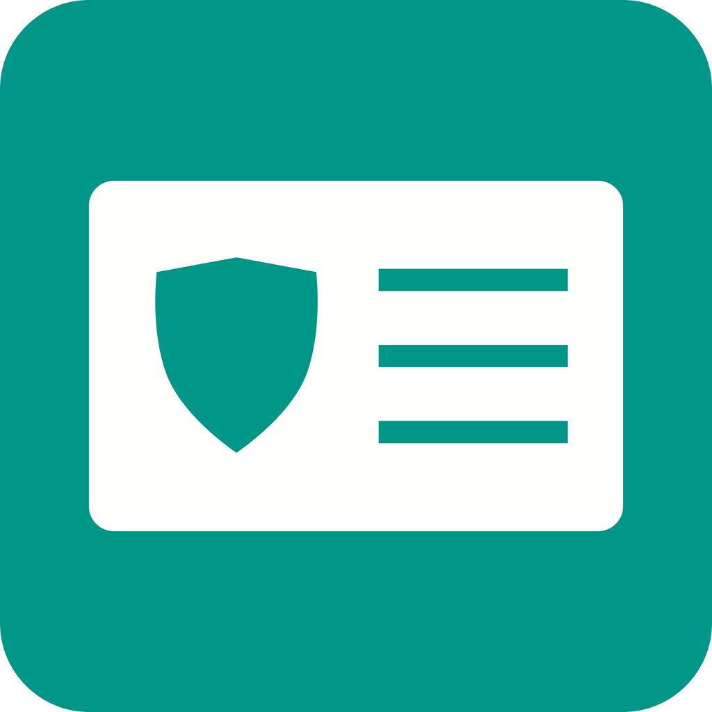 Protected Card Flat Round Corner Icon
