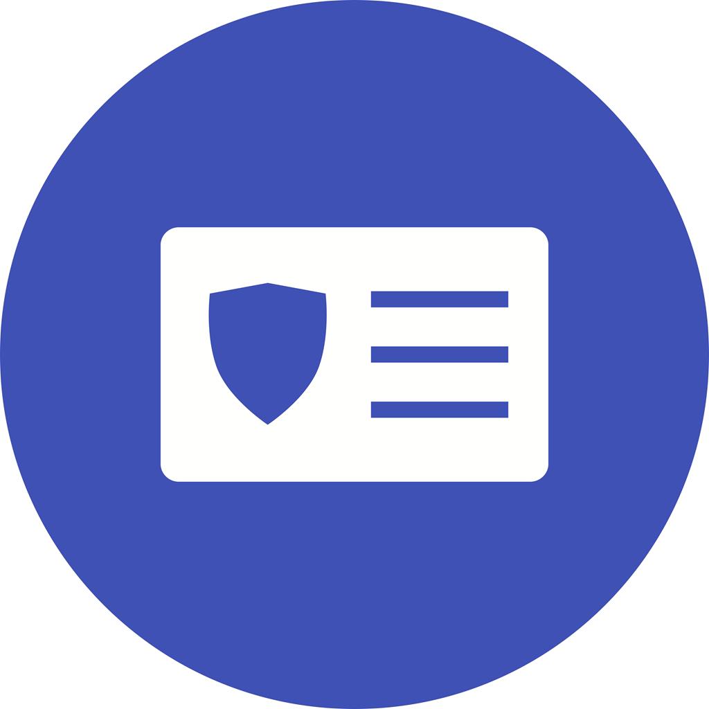 Protected Card Flat Round Icon