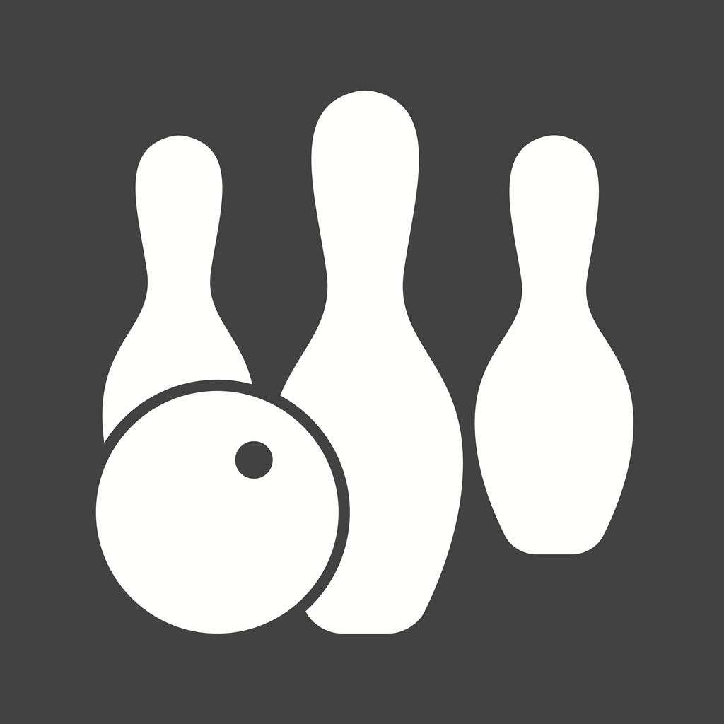 Bowling Glyph Inverted Icon - IconBunny