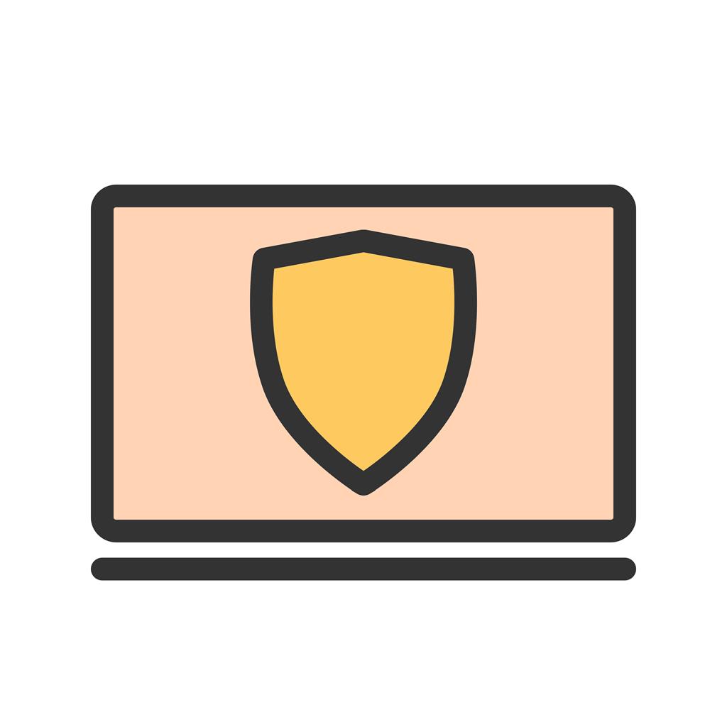Protected System Line Filled Icon