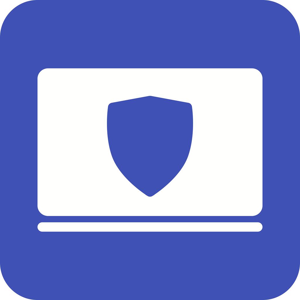 Protected System Flat Round Corner Icon