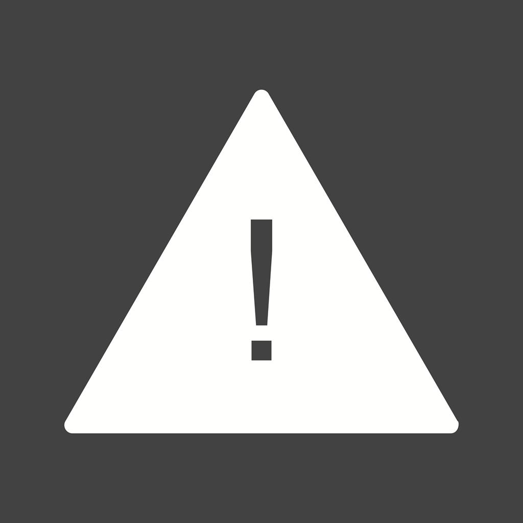 Warning Sign Glyph Inverted Icon
