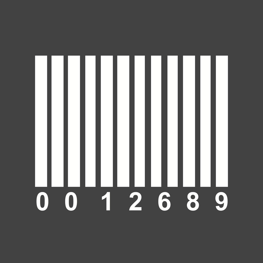 Barcode Glyph Inverted Icon