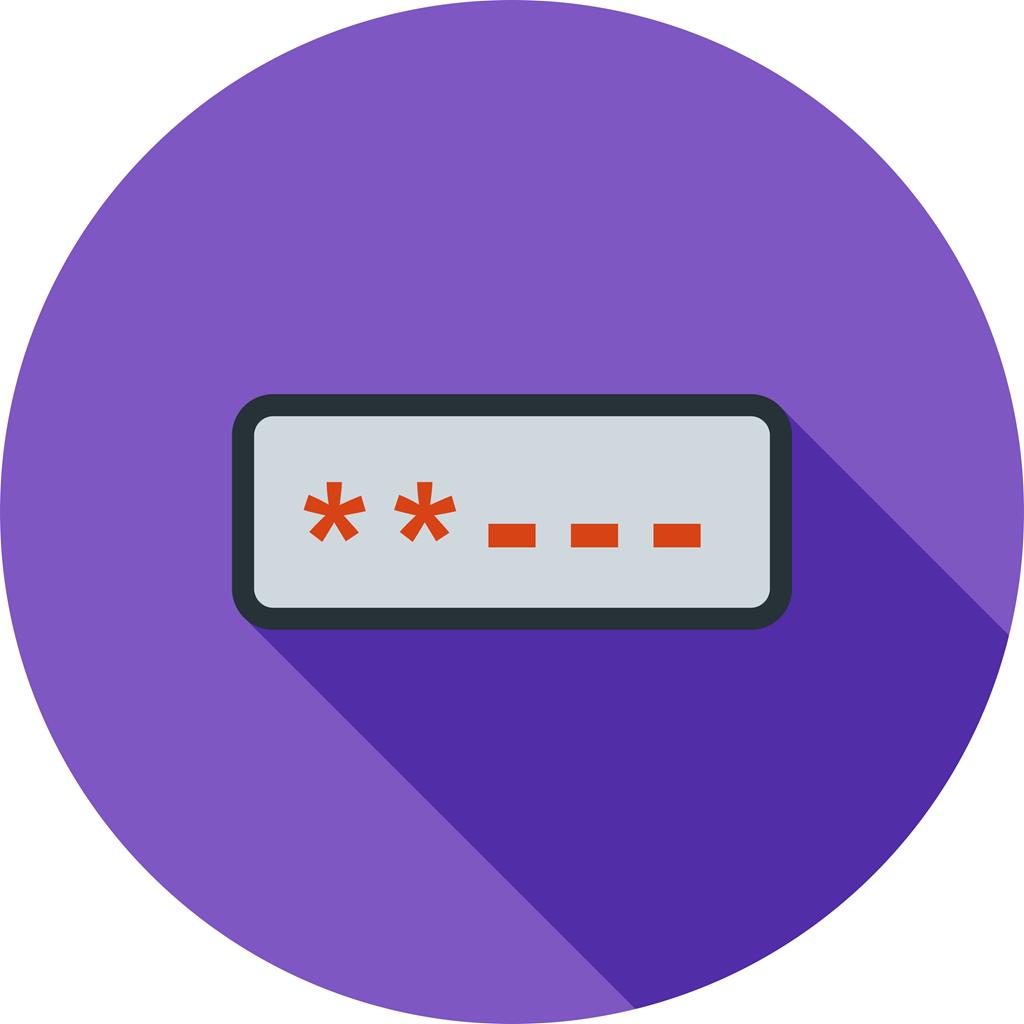 Password field Flat Shadowed Icon