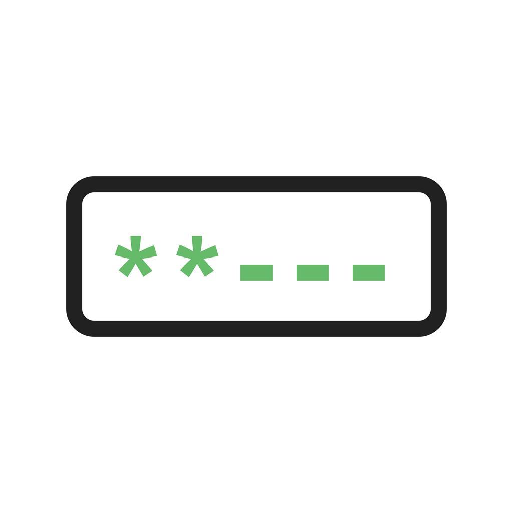 Password field Line Green Black Icon