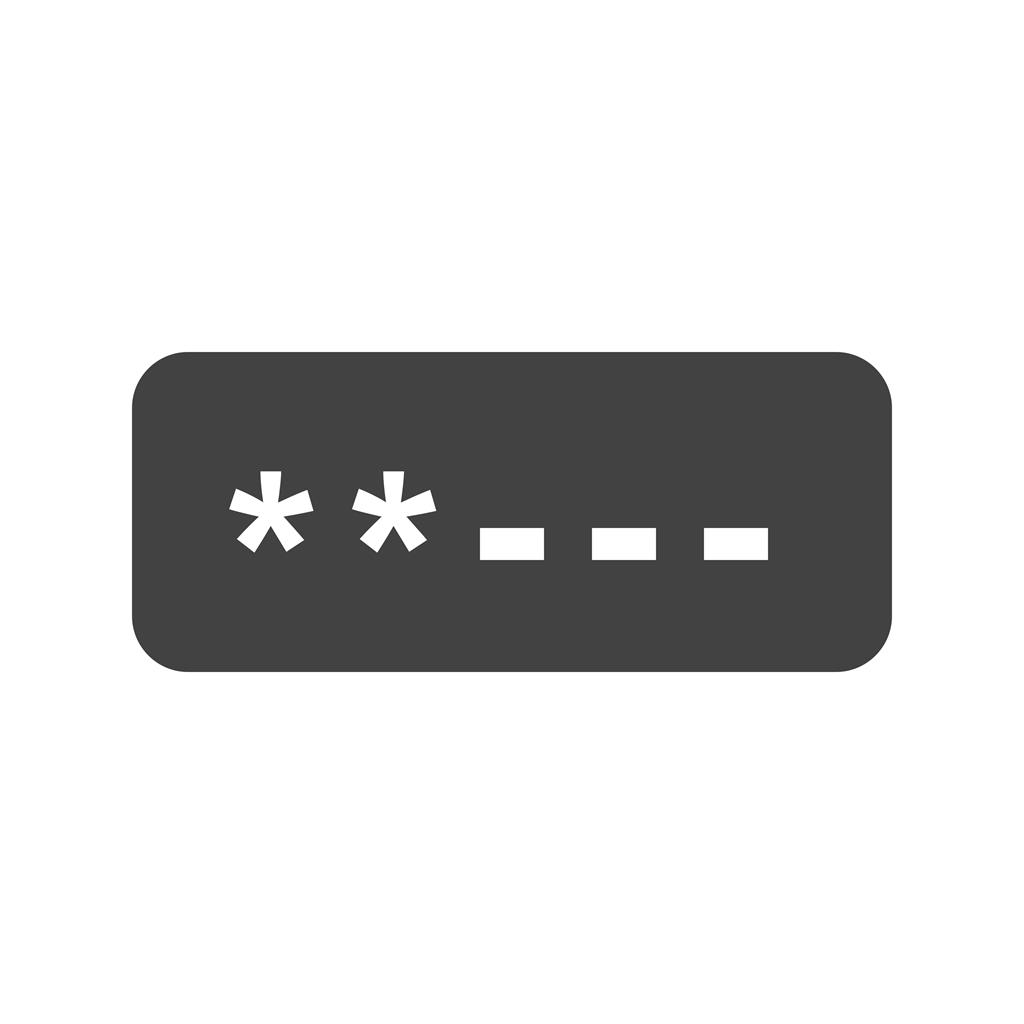 Password field Glyph Icon