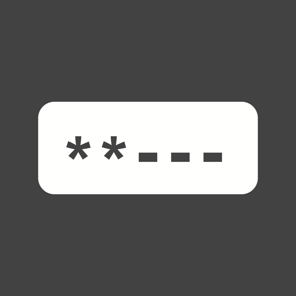 Password field Glyph Inverted Icon