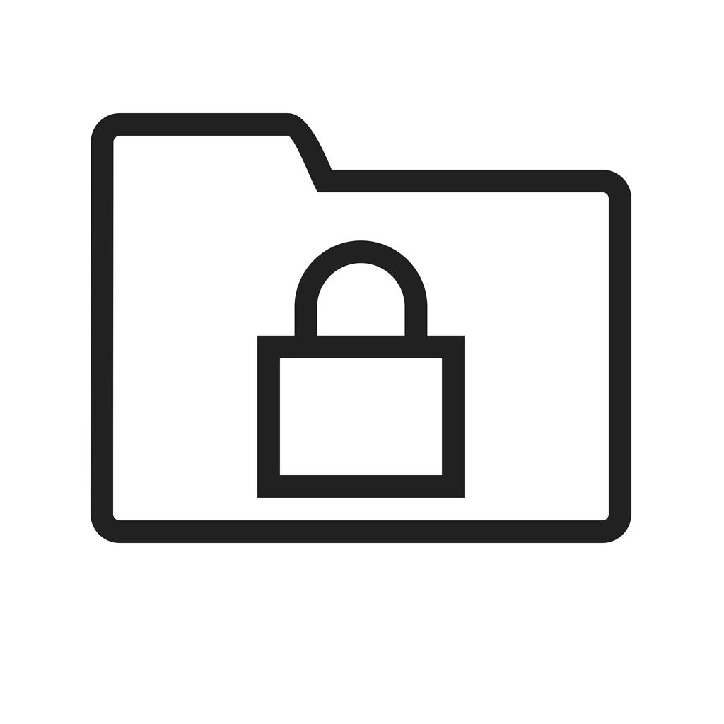 Secure Folder Line Icon