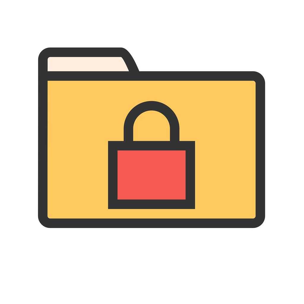 Secure Folder Line Filled Icon