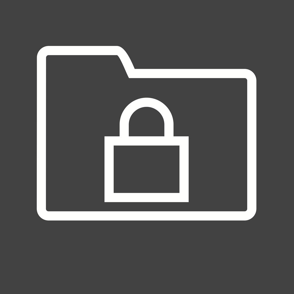 Secure Folder Line Inverted Icon