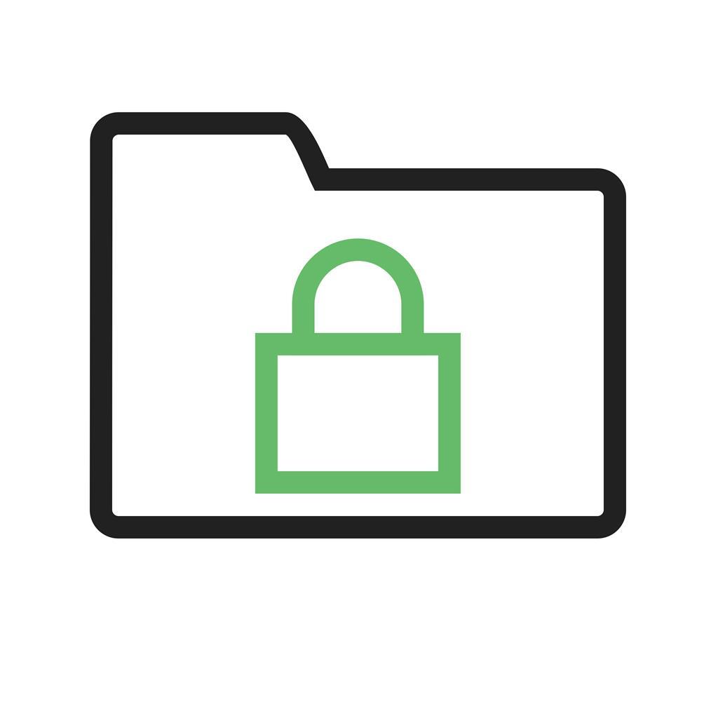 Secure Folder Line Green Black Icon