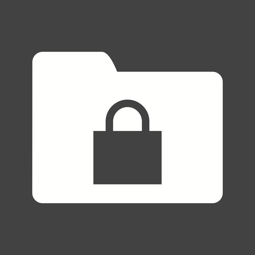 Secure Folder Glyph Inverted Icon