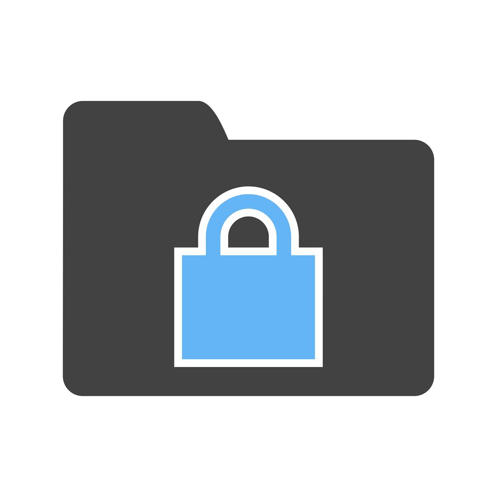 Secure Folder Blue Black Icon