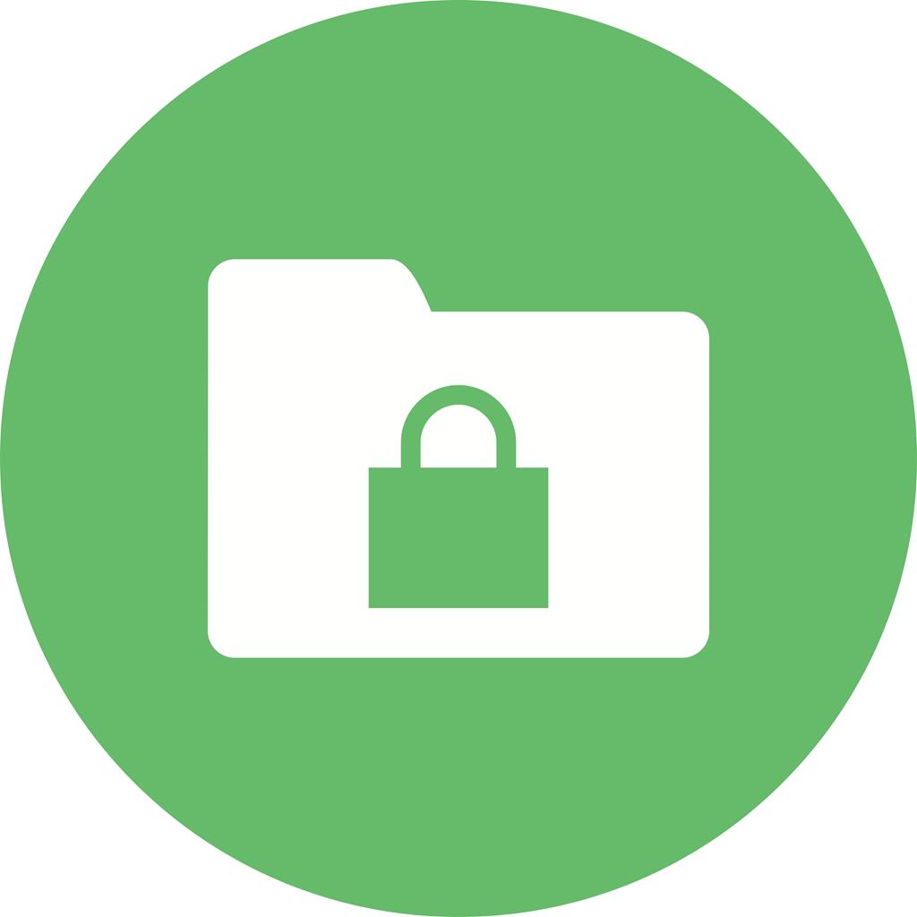 Secure Folder Flat Round Icon