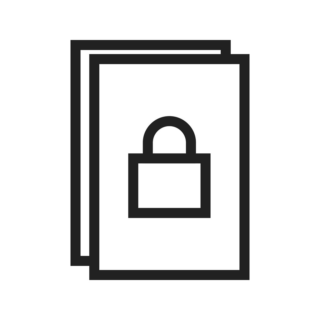 Secure Document Line Icon
