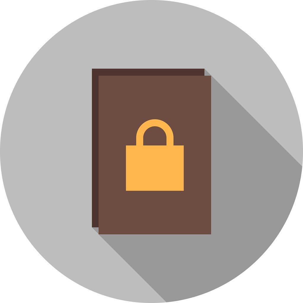 Secure Document Flat Shadowed Icon