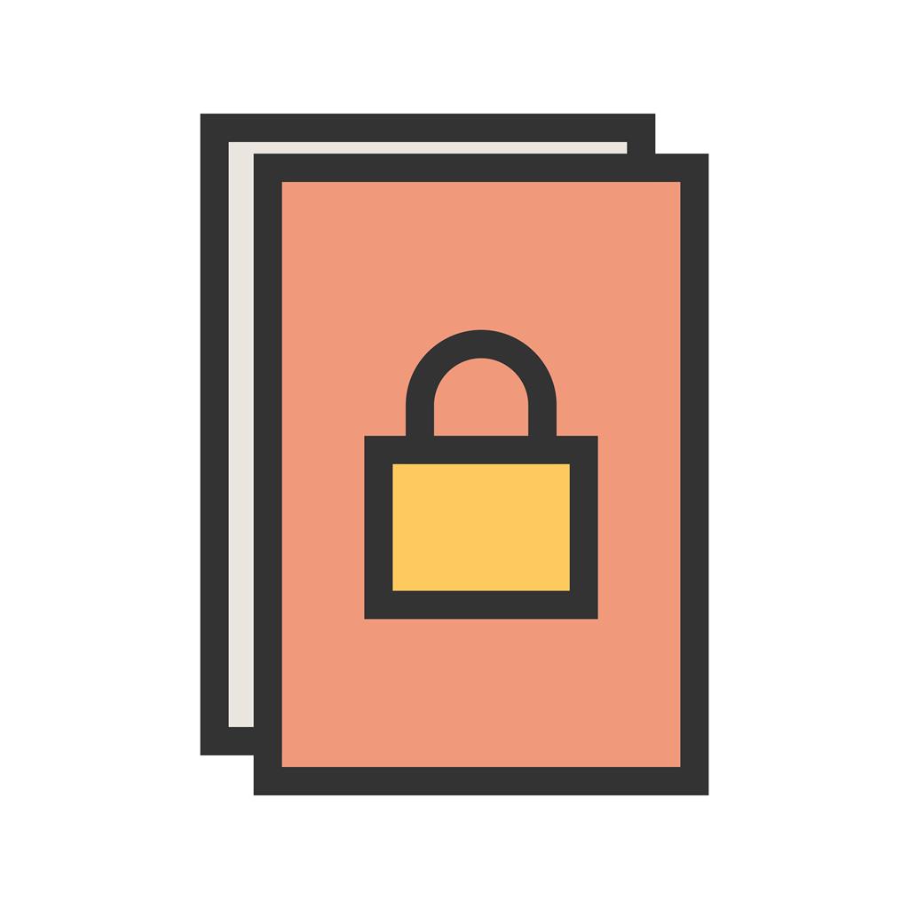 Secure Document Line Filled Icon