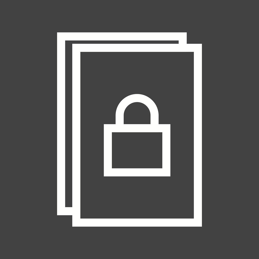Secure Document Line Inverted Icon