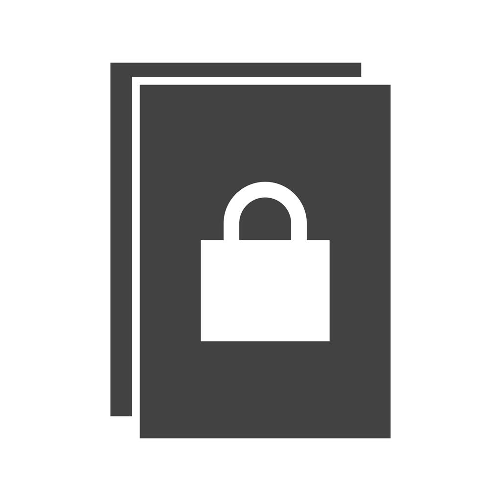 Secure Document Glyph Icon