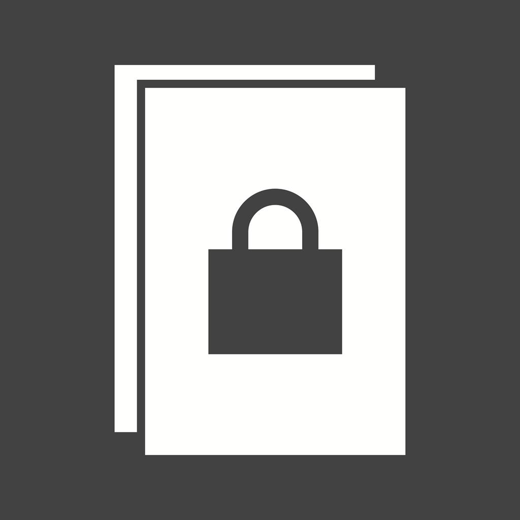 Secure Document Glyph Inverted Icon
