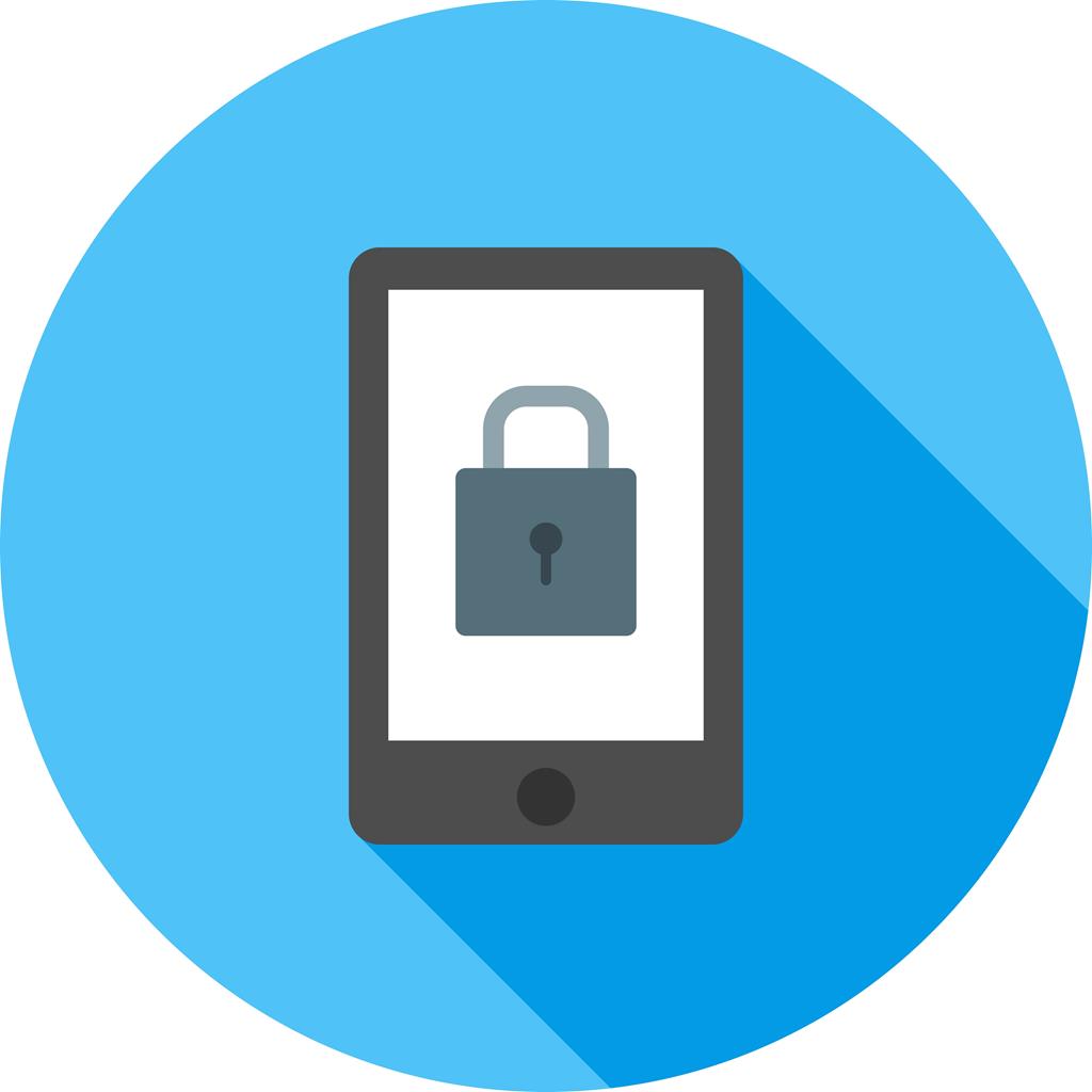 Secure Device Flat Shadowed Icon