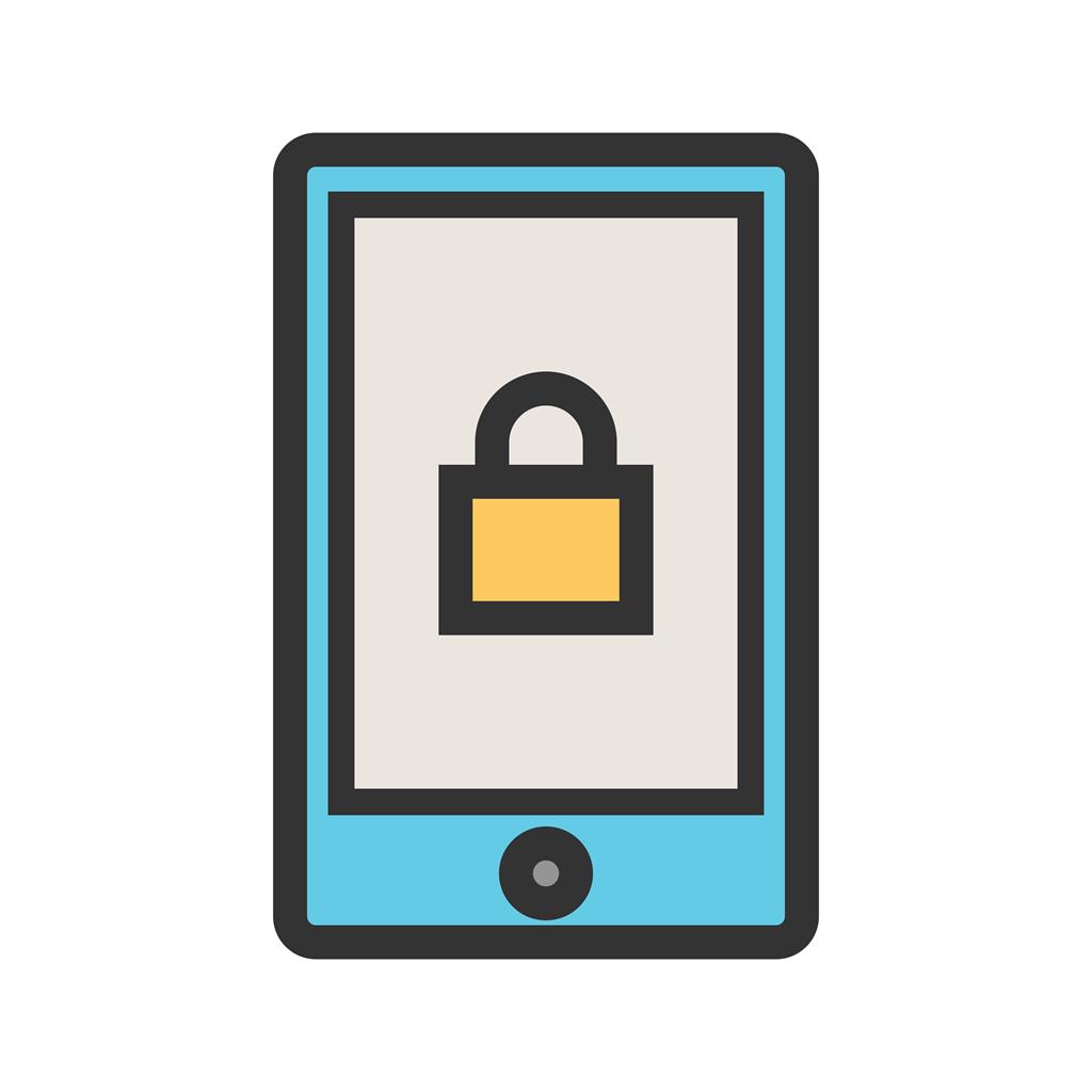 Secure Device Line Filled Icon
