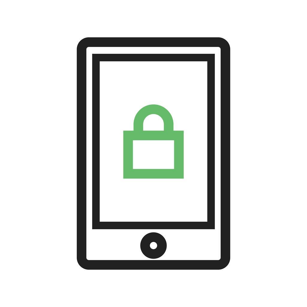 Secure Device Line Green Black Icon
