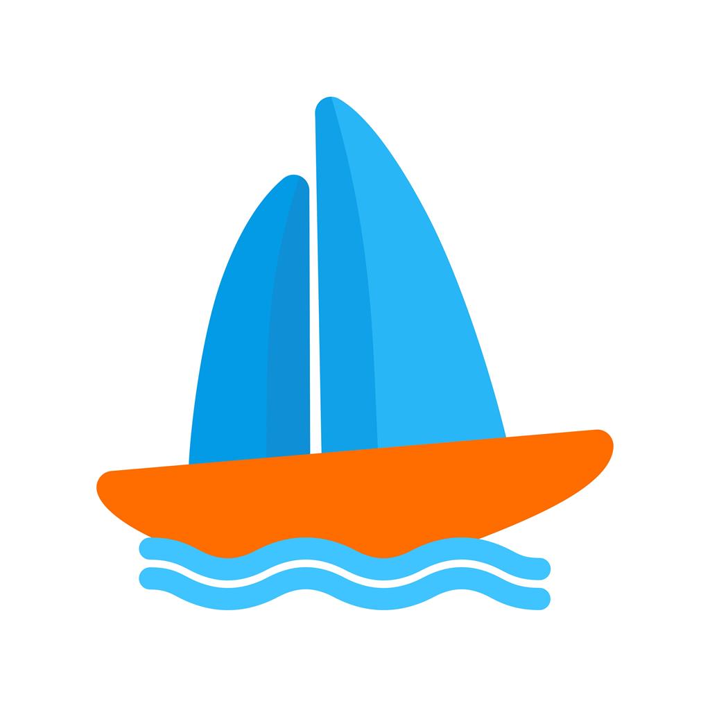 Boating Flat Multicolor Icon - IconBunny