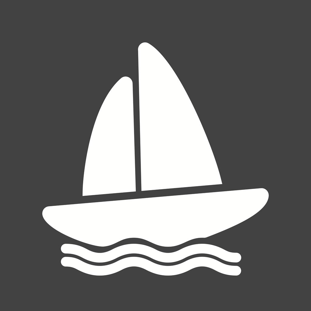 Boating Glyph Inverted Icon - IconBunny