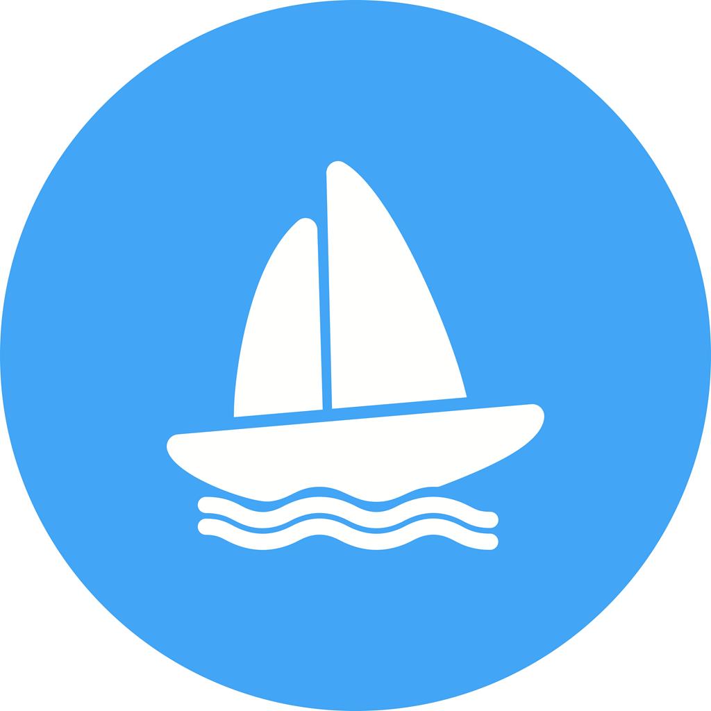 Boating Flat Round Icon - IconBunny