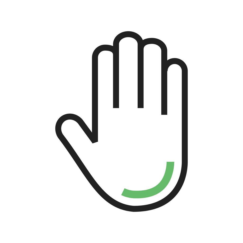 Hand Line Green Black Icon