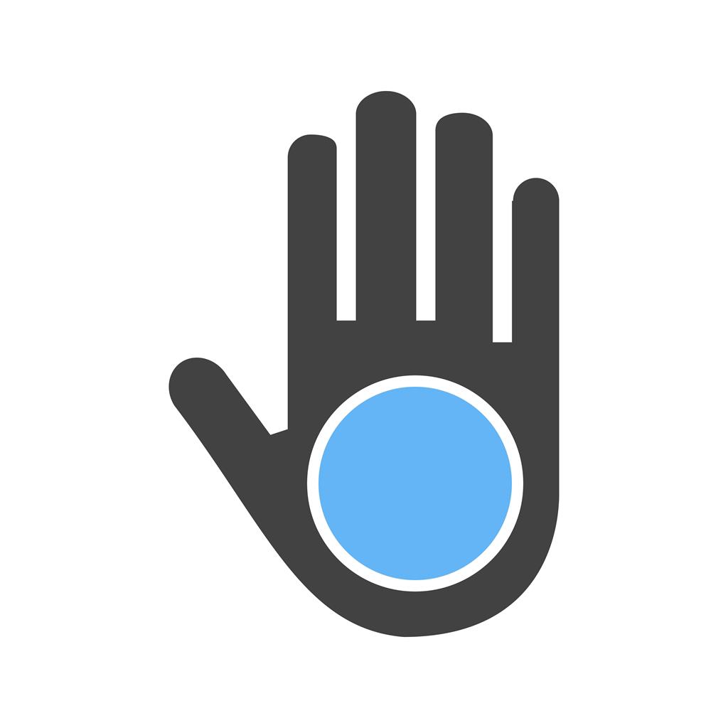 Hand Blue Black Icon