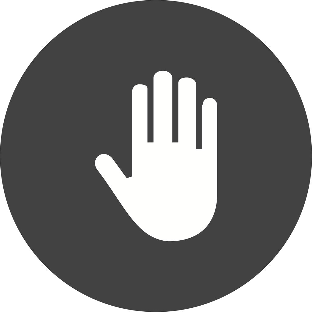 Hand Flat Round Icon